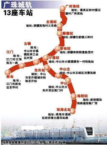 广珠轻轨路线图