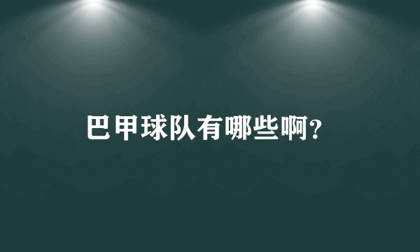 巴甲球队有哪些啊？