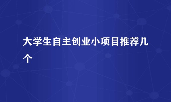 大学生自主创业小项目推荐几个