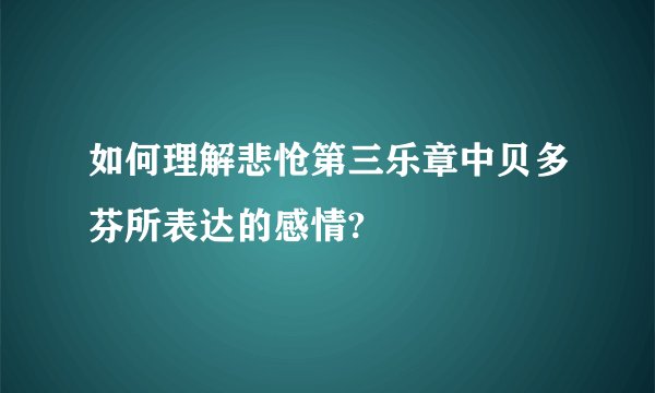 如何理解悲怆第三乐章中贝多芬所表达的感情?