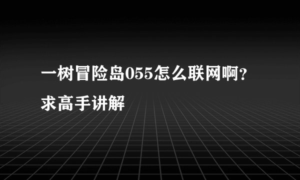 一树冒险岛055怎么联网啊?求高手讲解
