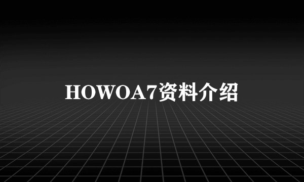 HOWOA7资料介绍