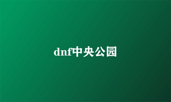 dnf中央公园