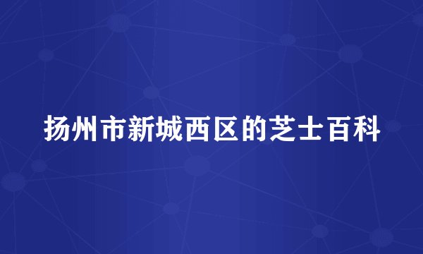 扬州市新城西区的芝士百科
