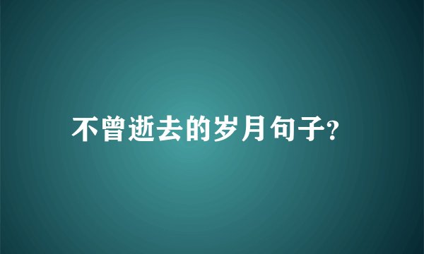 不曾逝去的岁月句子？