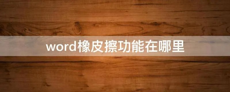 word橡皮擦功能在哪里