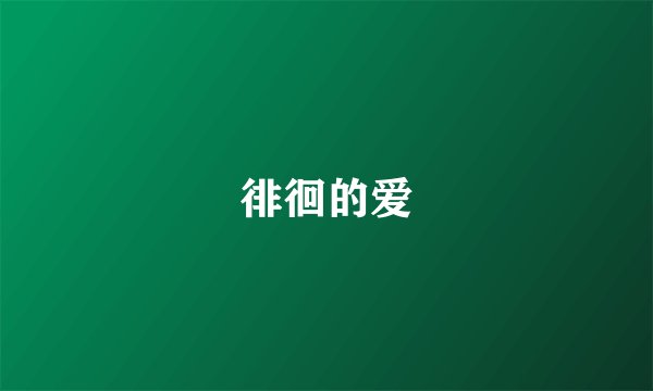 徘徊的爱