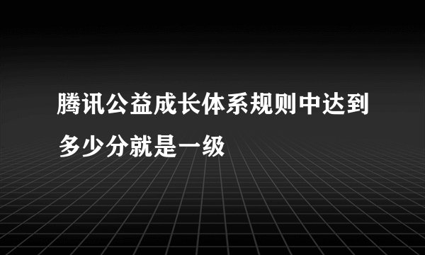 腾讯公益成长体系规则中达到多少分就是一级
