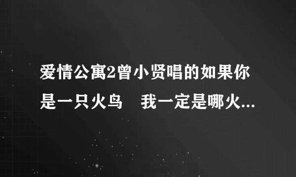 爱情公寓2曾小贤唱的如果你是一只火鸟 我一定是哪火苗...那歌叫什么?