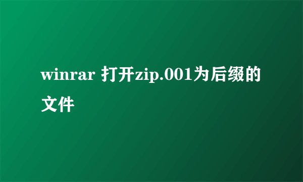 winrar 打开zip.001为后缀的文件