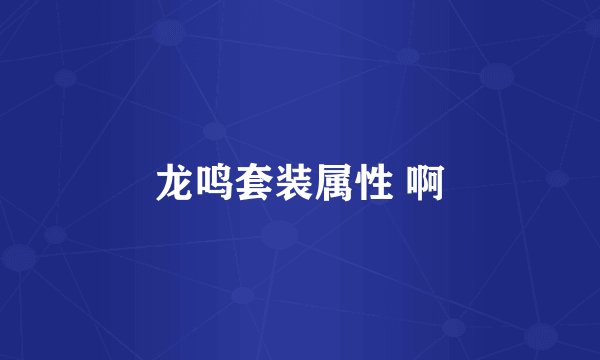 龙鸣套装属性 啊