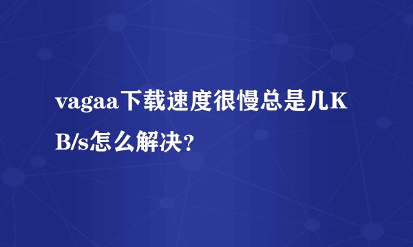 vagaa下载速度很慢总是几KB/s怎么解决？