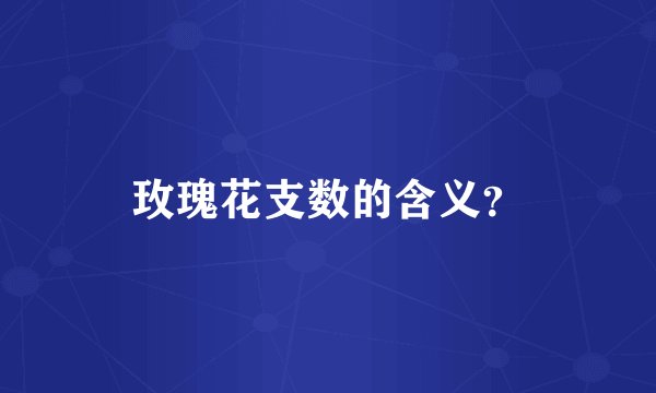 玫瑰花支数的含义?