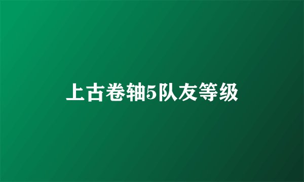 上古卷轴5队友等级