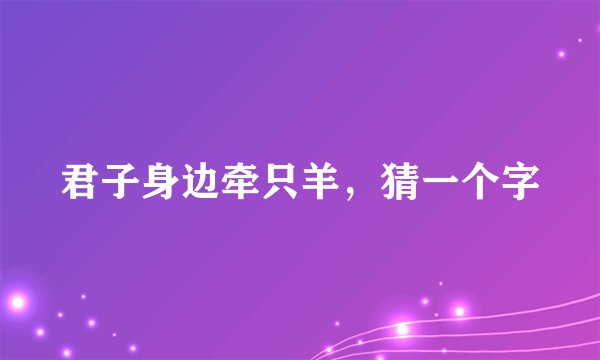 君子身边牵只羊，猜一个字