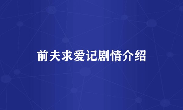 前夫求爱记剧情介绍