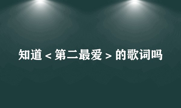 知道＜第二最爱＞的歌词吗
