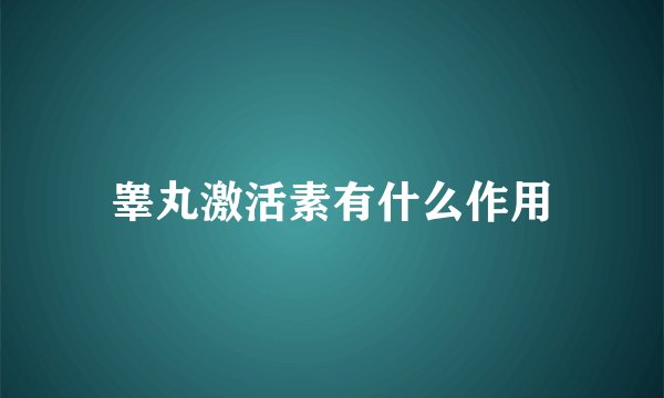 睾丸激活素有什么作用
