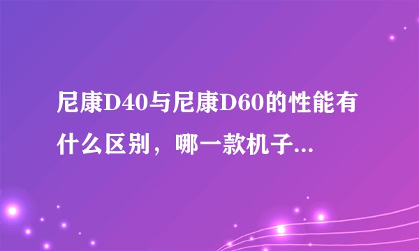 尼康D40与尼康D60的性能有什么区别,哪一款机子比较好用?
