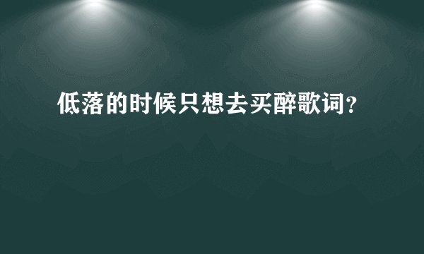低落的时候只想去买醉歌词？