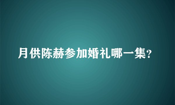 月供陈赫参加婚礼哪一集?