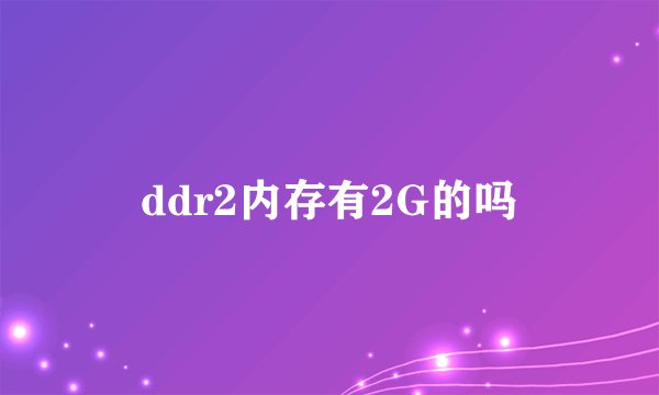 ddr2内存有2G的吗