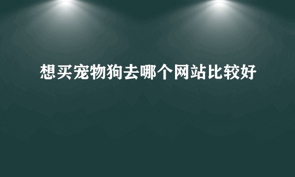 想买宠物狗去哪个网站比较好