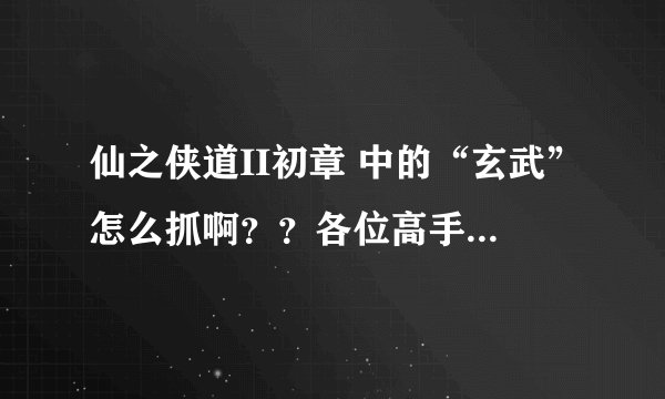 仙之侠道II初章 中的“玄武”怎么抓啊??各位高手速速指教!!急!!!