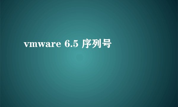 vmware 6.5 序列号
