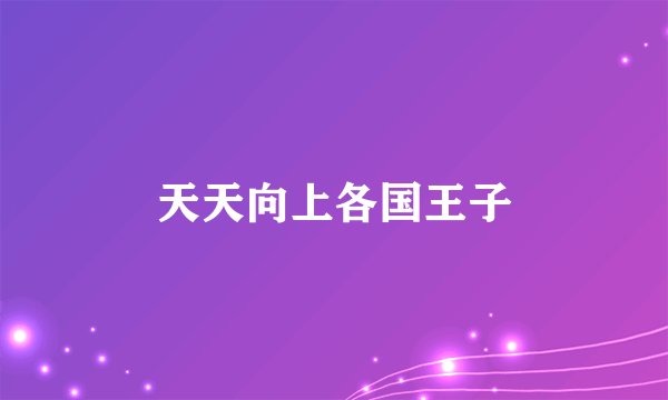 天天向上各国王子