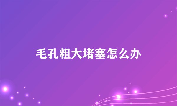 毛孔粗大堵塞怎么办
