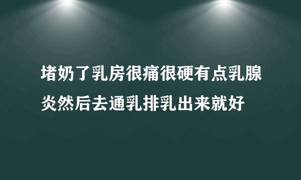 堵奶了乳房很痛很硬有点乳腺炎然后去通乳排乳出来就好