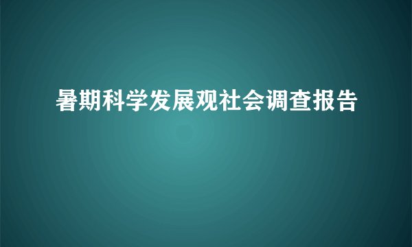 暑期科学发展观社会调查报告
