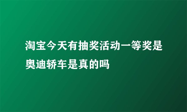 淘宝今天有抽奖活动一等奖是奥迪轿车是真的吗
