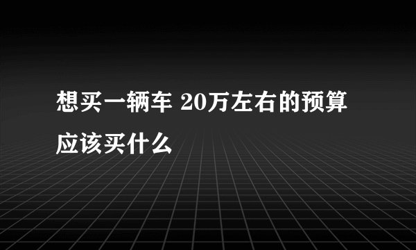 想买一辆车 20万左右的预算 应该买什么