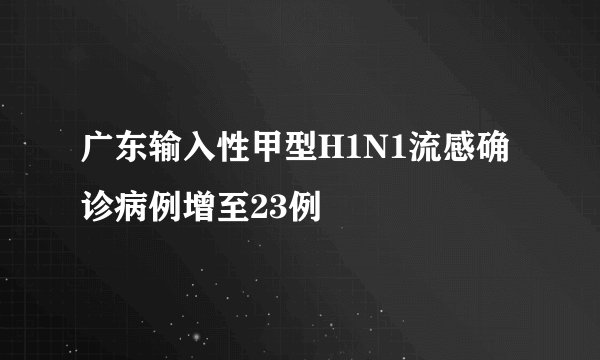 广东输入性甲型H1N1流感确诊病例增至23例