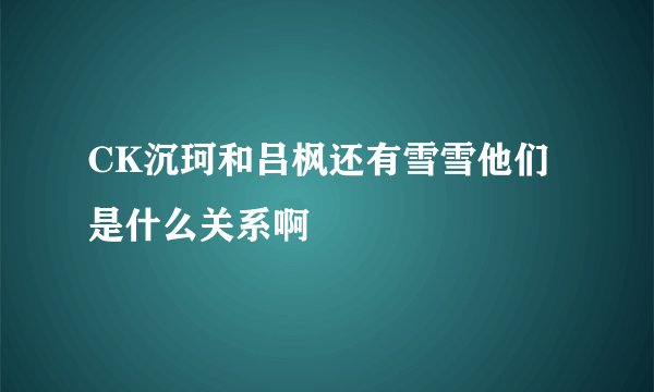 CK沉珂和吕枫还有雪雪他们是什么关系啊
