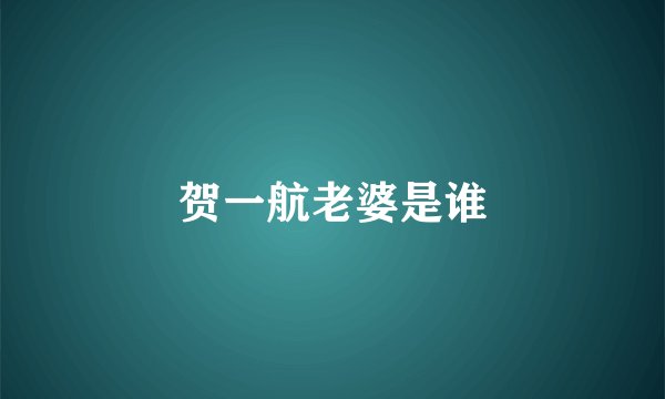 贺一航老婆是谁