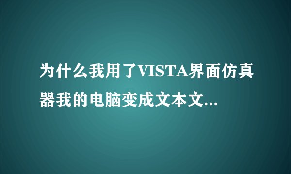 为什么我用了VISTA界面仿真器我的电脑变成文本文档的图标了