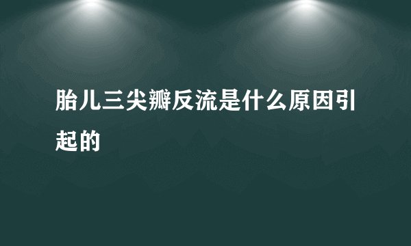 胎儿三尖瓣反流是什么原因引起的
