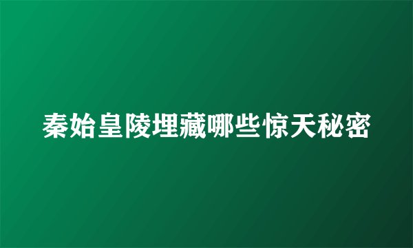 秦始皇陵埋藏哪些惊天秘密