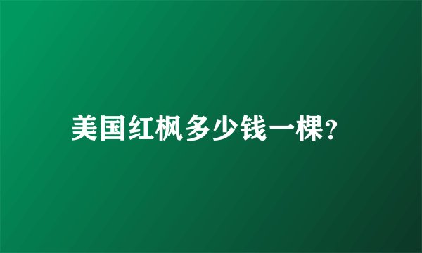 美国红枫多少钱一棵？