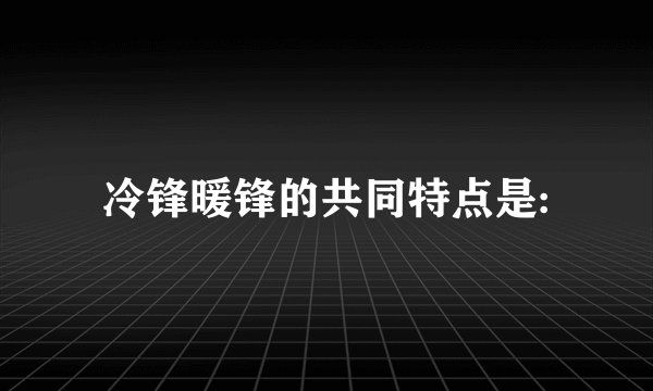 冷锋暖锋的共同特点是: