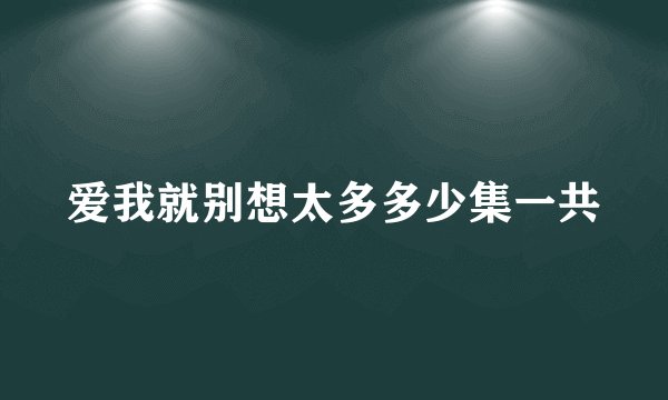 爱我就别想太多多少集一共