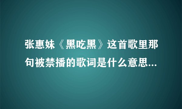 张惠妹《黑吃黑》这首歌里那句被禁播的歌词是什么意思，是脏话吗，这样的歌国内发行不了吧？