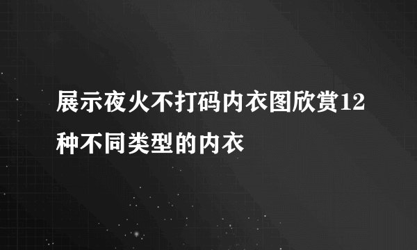 展示夜火不打码内衣图欣赏12种不同类型的内衣