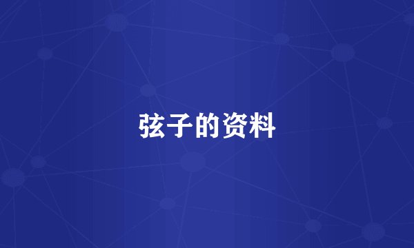 弦子的资料