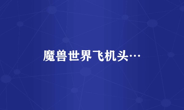 魔兽世界飞机头…