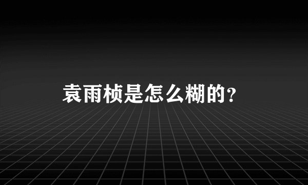 袁雨桢是怎么糊的？