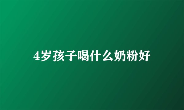 4岁孩子喝什么奶粉好